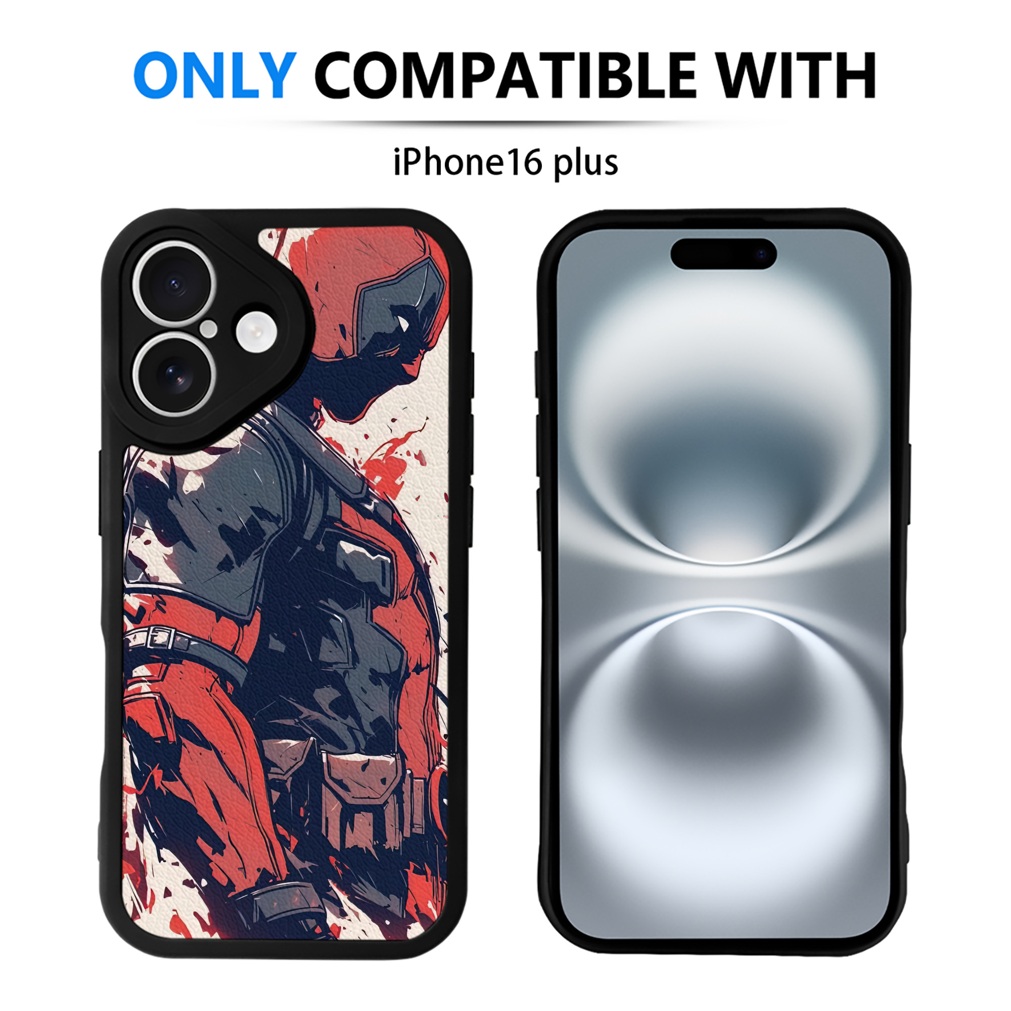 （画像用） Deadpool デッドプール 【iPhone 16シリーズ対応】シリコンスマホケース（レザー調） 材質：シリコン
